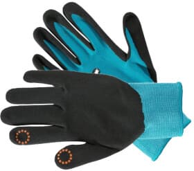 Рукавички робочі Gardena Oeko-Tex поліестерові з нітриловим покриттям блакитні