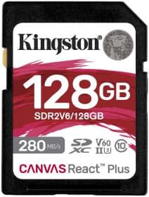 Карта памяти Kingston Canvas React Plus SDXC 128 ГБ SDR2V6/128GB