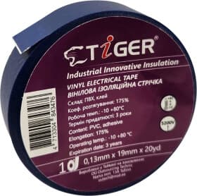 Изолента Tiger 50880 синий ПВХ 19x18288 мм