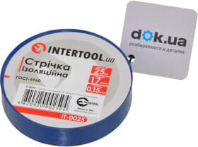 Ізоляційна стрічка Intertool it0025 синя ПВХ 17 мм x 25 м