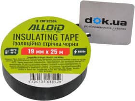 Ізоляційна стрічка Alloid IT-1301825Bk чорна ПВХ 19 мм х 25 м