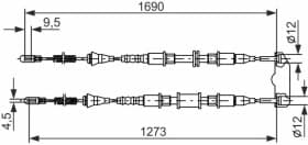 Трос ручного тормоза