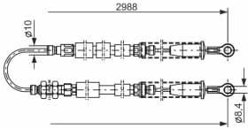 Трос ручного тормоза