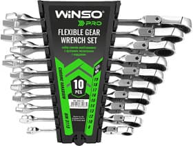 Набір ключів тріскачок комбінованих Winso Pro-Series 900310 8-19 мм з шарніром 10 шт