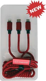 Кабель 3 в 1 Mazda USB - Apple Lightning - type-C - Micro USB 7000AI0019RD Кабель 3 в 1 Mazda USB - Apple Lightning - type-C - Micro USB 7000AI0019RD