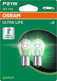 Автолампа Osram Ultra Life P21W BA15s 21 W прозора 7506ULT-2BL