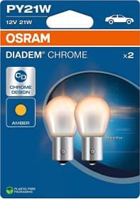 Автолампа Osram Diadem Chrome PY21W BAU15s 21 W оранжевая 7507DC-2BL