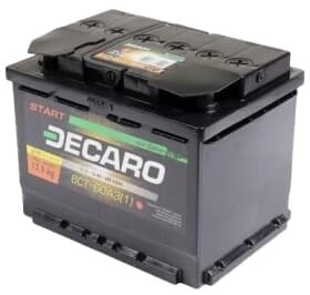 Аккумулятор DECARO 6 CT-60-L Start 6601s
