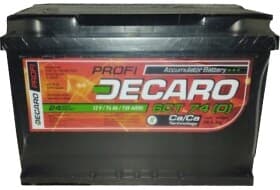 Аккумулятор DECARO 6 CT-74-R Profi 67430pro