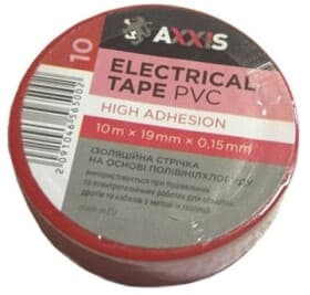 Ізоляційна стрічка Axxis 48391046565 червона ПВХ 19 мм x 10 м