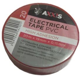 Ізоляційна стрічка Axxis 48391046562 червона ПВХ 19 мм x 20 м