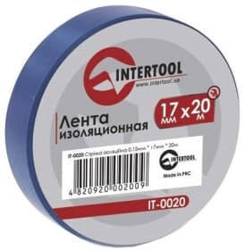 Ізоляційна стрічка Intertool it0020 синя ПВХ 17 мм x 20 м