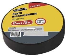 Ізоляційна стрічка MasterTool 449115 чорна ПВХ 17 мм х 15 м 10 шт