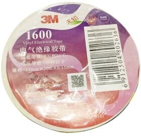 Ізоляційна стрічка 3M 1600 46747 біла ПВХ 18 мм х 20 м