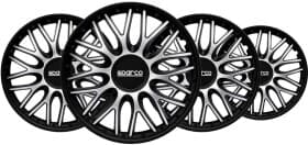Комплект колпаков на колеса Sparco Roma черный + серебристый