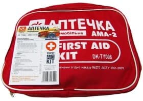 Аптечка автомобильная Дорожная Карта АМА-2 в мягком чехле DKTY006