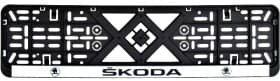 Рамка номерного знака BI-PLAST BP-237 цвет черный на Skoda