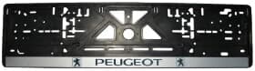 Рамка номерного знака Alca 50506 цвет чёрный с серебристым на Peugeot
