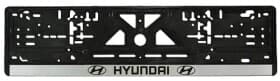 Рамка номерного знака Штурмовик 13004 цвет чёрный с серебристым на Hyundai