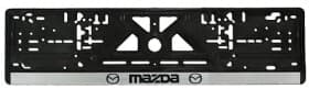 Рамка номерного знака Штурмовик 4453 цвет чёрный с серебристым на Mazda