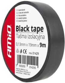 Изолента Amio 01429 черный ПВХ 19 мм х 9 м