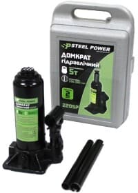 Домкрат Steel Power пляшковий гідравлічний 5 т 2205P