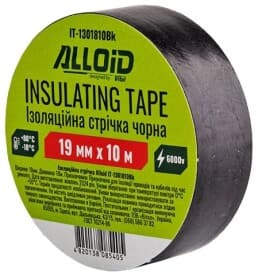 Ізоляційна стрічка Alloid IT-1301810Bk чорна ПВХ 19 мм х 10 м