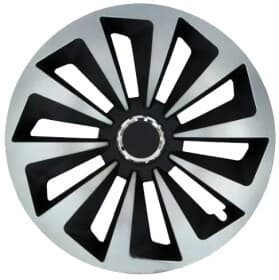 Комплект ковпаків на колеса Fox Fox Ring колір сріблястий + чорний з хромованим оздобленням