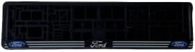 Рамка номерного знака Poputchik 24-104-IS чёрный с серым Ford