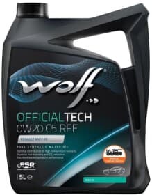Моторное масло Wolf Officialtech C5 RFE 0W-20 синтетическое