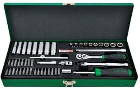 Набор бит и торцевых головок с держателем и трещоткой Toptul GCAD5003 24 шт.