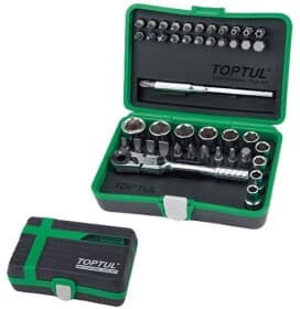 Набор бит и торцевых головок с держателем и трещоткой Toptul GADW4502 42 шт.
