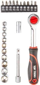 Набір бит та торцевих головок з тримачем та тріскачкою Top Tools 38D505 10 шт.