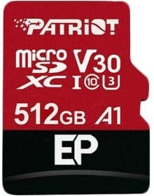Карта памяти Patriot EP Series microSDXC 512 ГБ с SD-адаптером
