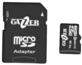 Карта памяти Gazer MicroSD 16 ГБ с SD-адаптером Карта памяти Gazer MicroSD 16 ГБ с SD-адаптером