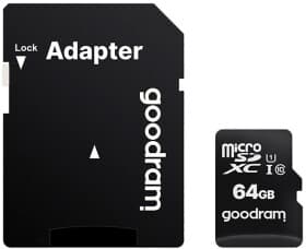 Карта памяти Goodram microSDHC 64 ГБ с SD-адаптером