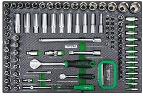 Набор бит и торцевых головок с держателем и трещоткой Toptul GEDD348 35 шт.