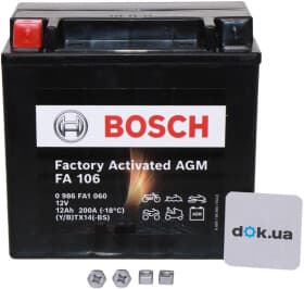 Аккумулятор Bosch 6 CT-12-L Factory Activated AGM 0986FA1060