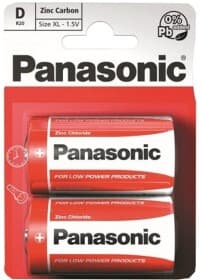 Батарейка Panasonic Red Zink R20REL/2BPR D 1,5 V 2 шт