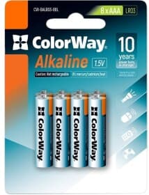 Батарейка Color Way Alkaline Power CW-BALR03-8BL AAA (мізинчикова) 1,5 V 8 шт