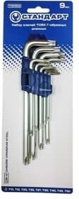 Набір ключів TORX Стандарт TKS0902 T10-T50 9 шт