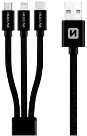 Кабель 3 в 1 Swissten USB - Apple Lightning - type-C - Micro USB DOSWS72501101 1,2 м