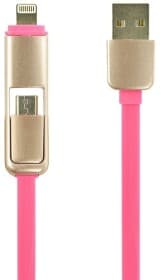 Кабель 2 в 1 Optima Double Flat C-021 45833 USB - Apple Lightning - Micro USB 1 м