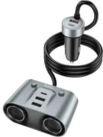 Розгалужувач прикурювача з USB Hoco Z51 Establisher 6942007600439