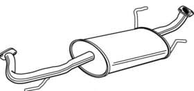 Средний глушитель выхлопных газов