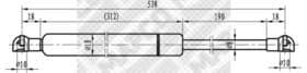 Газовый упор капота MAPCO 91818