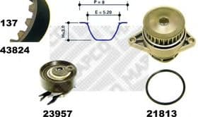 Комплект ременя ГРМ + помпа