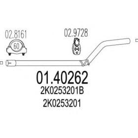 Приемная труба MTS 01.40262