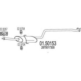 Средний глушитель выхлопных газов