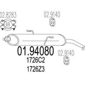 Глушник вихлопних газів кінцевий